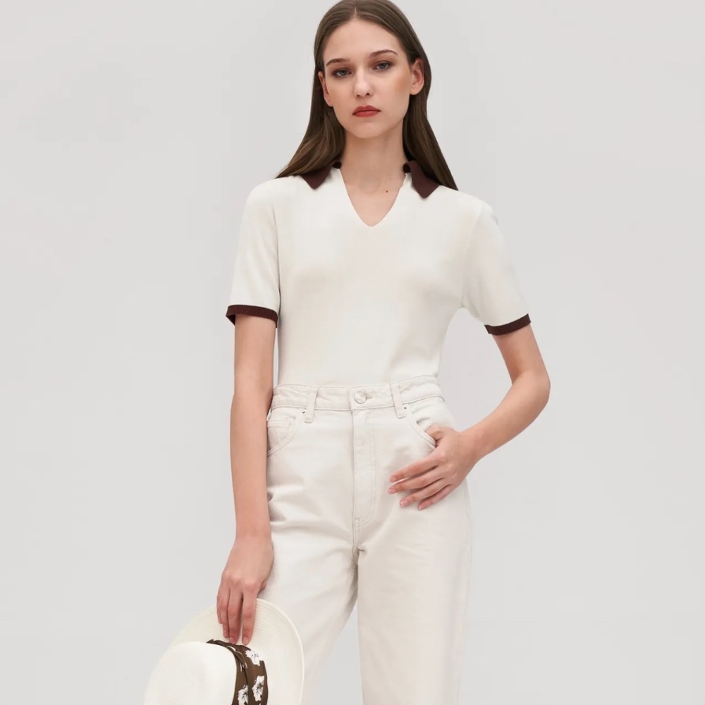 LilySilk Timeless Mei Silk Knit Polo